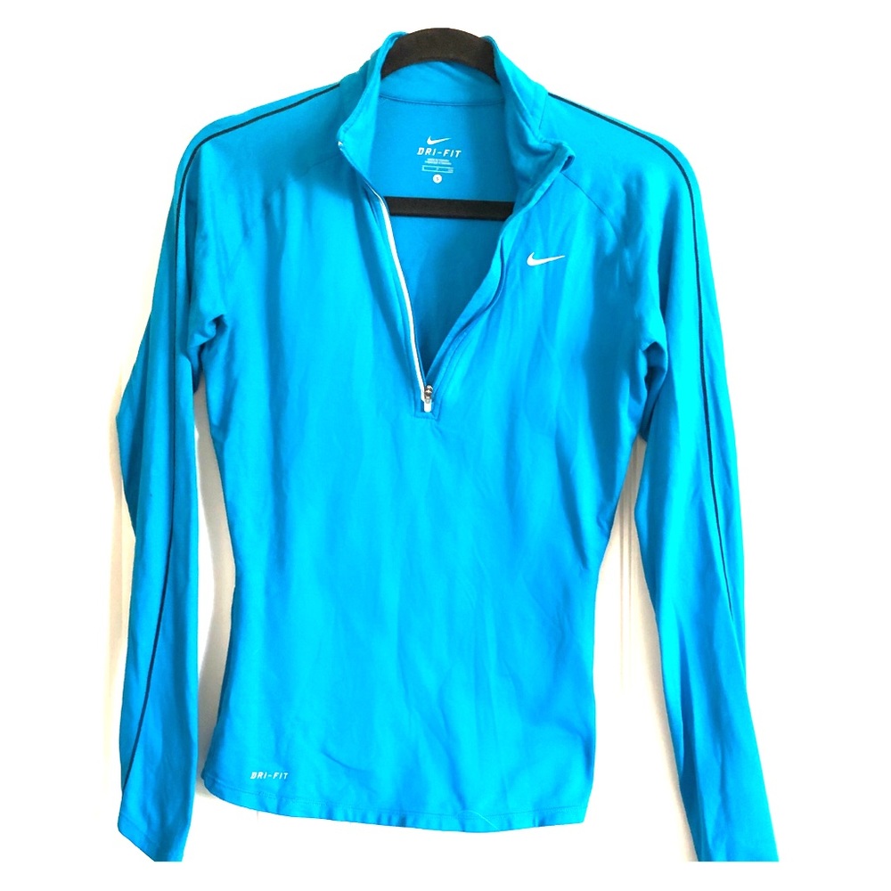 Nike Dri-Fit Long-sleeve Half Zip - blue sz SM